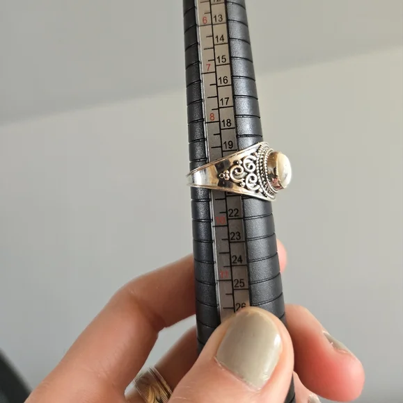 White Buffalo Turquoise Sterling Ring 338 - Picture 4 of 5